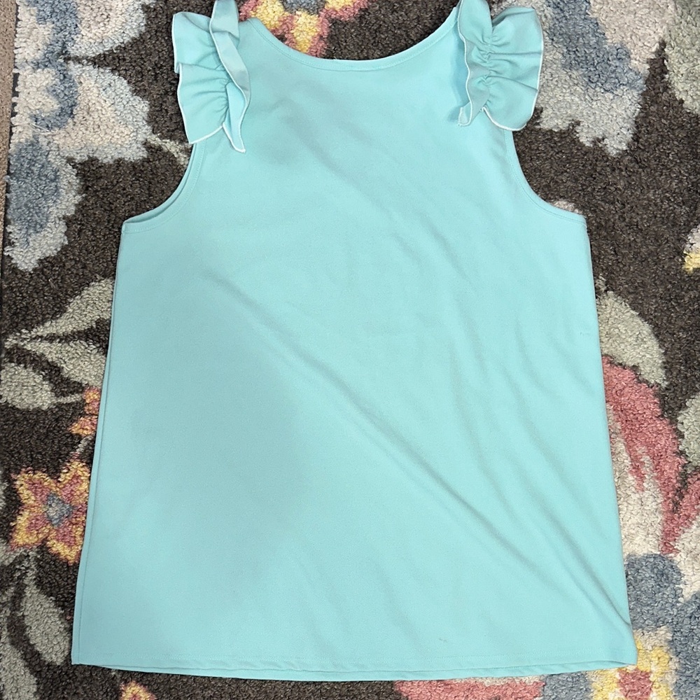 BiBi Aqua Ruffle Sleeveless Blouse Medium - Picture 5 of 7